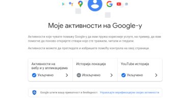 Google moje aktivnosti